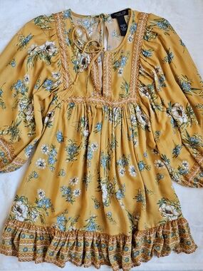 RACHEL ZOE Floral Boho Tunic Dress -Size Med
